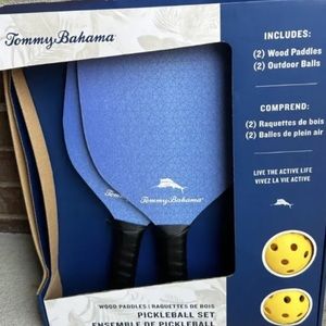 Tommy Bahama Pickleball Set NEW 2 Paddles and Balls Pickleball